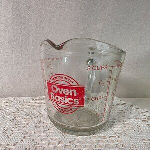 Anchor Hocking Fire King Oven Basics 2-Cup Glass Measuring Cup With Red Markings